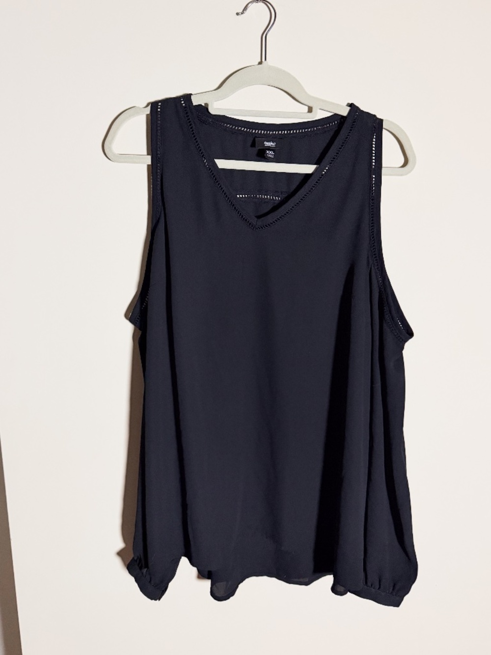 Cold Shoulder Black Blouse Eyelet Detailing